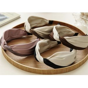 Cheap GLH003 Cross color girls womens fabric hair elastic stretch headbands accessories satin headband with bow for sale