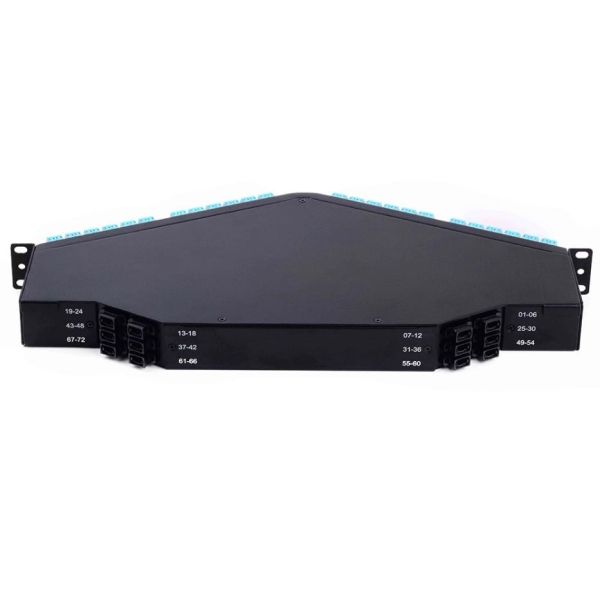 Rack Mount Pre Loaded MPO MTP Patch Cord Angled Fiber Optic Patch Panel 144 Fibers