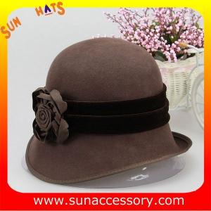 China Fashion hot sale cloche hats for ladies,100% Australia wool felt hats for women on sale