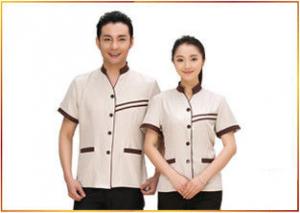 Delicate Handwork Hotel Staff Uniforms Various Colors Slim Fit V - Neck Style