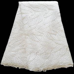 Cheap Leaf design with many stones white embroidered fabric for lady garment 2015 for sale
