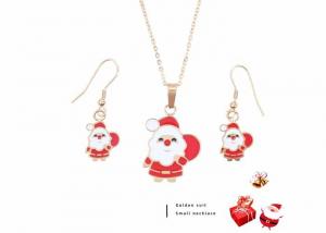 China Father Santa Claus gift package necklace set earrings stainless steel sweater chain Christmas small gift wholesale on sale