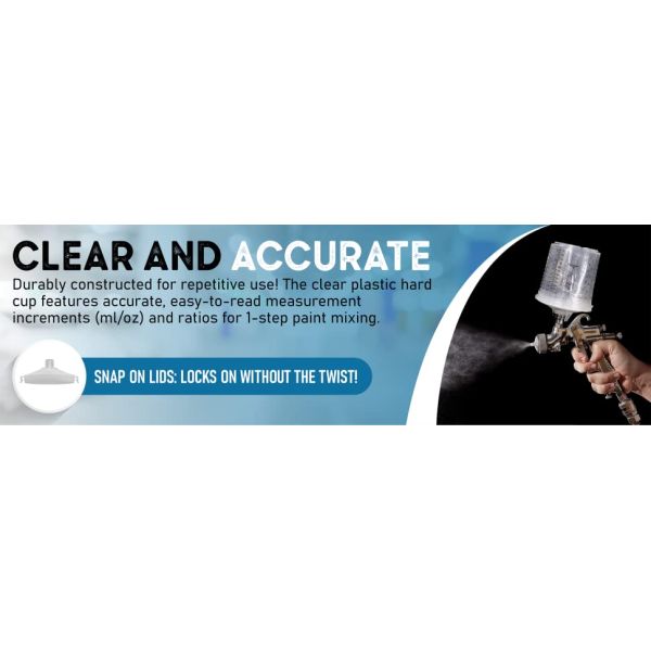 DISPOSABLE REFILLS, Automotive Spray Cup Paint Hard Cup, Gun Cups, Paint Mixing Cups, SPRAY CUP SYSTEM