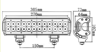 LED Vehicle Light, LED Offroad Light, LED High Power Light Bar 72W