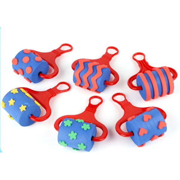 Kids DIY Painting Art Craft EVA Foam Paint Roller mini Sponge stamp roller foam brushes Sponge Roller kids Sponge Stamp