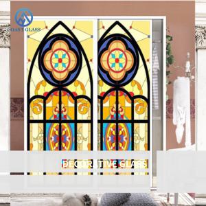 Cheap Building Decoration Mosaic Glass Panels Window Art with Metal Frame for sale