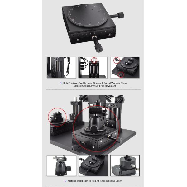 LED OPTO-EDU A18.4902 Digital Comparison Microscope 3840 X 2160 Maximum Resolution