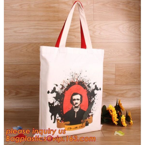 Custom silk screen printed Cotton material handle style blank natural cotton canvas bag without logo bagplastics bagease