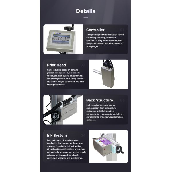 CYCJET High Resolution Inkjet Printer PIJ Pigment Ink Printing Machine