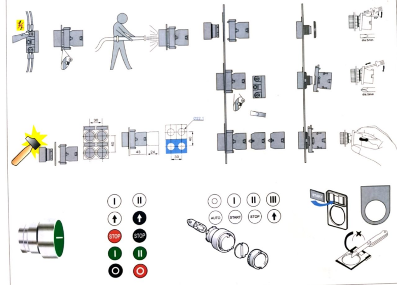10A 660V Pilot Indicator Light Led Indicator Push Button Switch