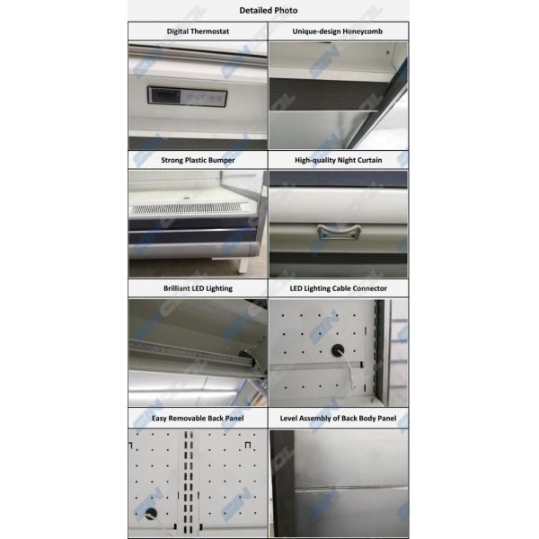 Open Front Multi Deck Chiller Semi High Fruit Vegetables Beverage Display