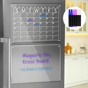 Cheap A3 A4 Fridge Magnet Sticker Acrylic Dry Erase Board Calendar With Markers for sale
