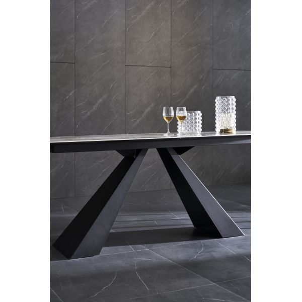 Popular design dinning room table metal frame marble top luxury dining table sets