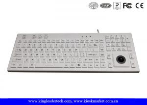 Cheap IP68 Backlit Washable Silicone Keyboard With On / Off Switch and12 Function Keys And trackball for sale