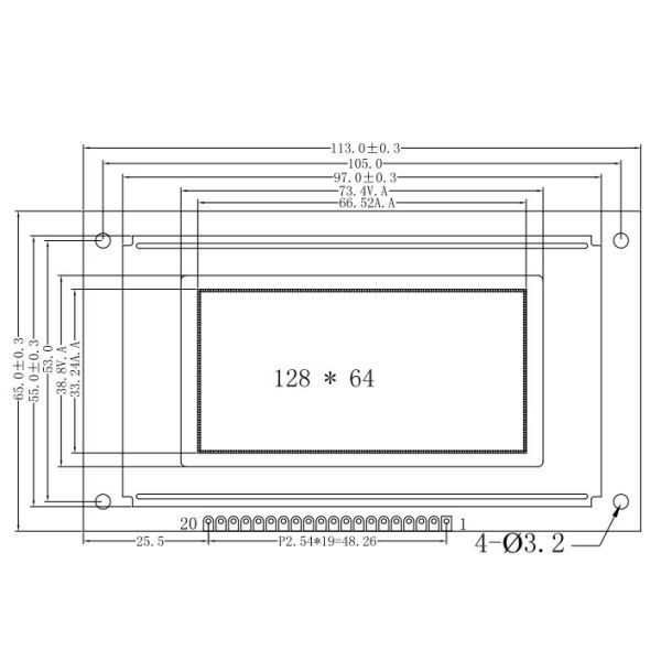 Game Player Display 12864 COB Monochrome LCD Display Modules