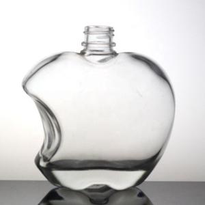 Cheap Clear Apple Shaped Juice Bottle 500ml High Flint Glass Bottle with Plastic Cap for sale