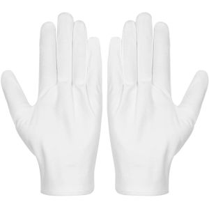 Cheap Etiquette White Cotton Work Gloves For Driving Abrasion Resistant for sale