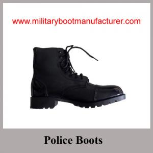 China Wholesale China Made Black Full Grain Leather Ankle Combat Boot on sale