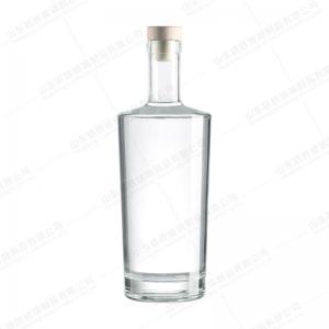 Cheap 500ml Absinthe Round Glass Bottle with Long Neck Spirit Glass Bottle in Customized Color for sale