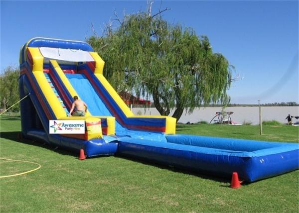 Quality Fire Resistant PVC Tarpaulin Giant Inflatable Water Slides For Rent wholesale