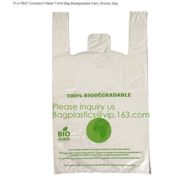 compostable t shirt bag,100% Biodegradable Compostable Plastic bag,EN13432 certified compostable bag biodegradable plast