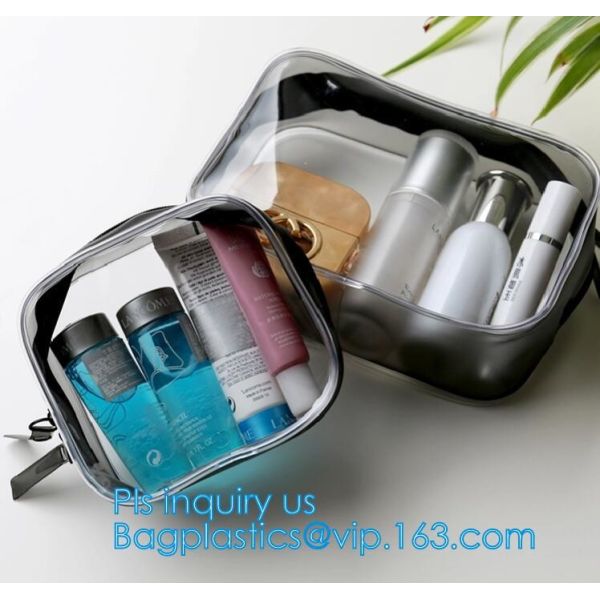 Travel Portable PVC Transparent Waterproof Cosmetic Bag Women Makeup Toiletry Bags, PVC Cosmetic Pouch, PVC Makeup Bag,