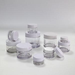 China Food Grade Plastic Cosmetic Jars , 2Oz 4Oz PETG Cream Jar With Plastic Screw on sale