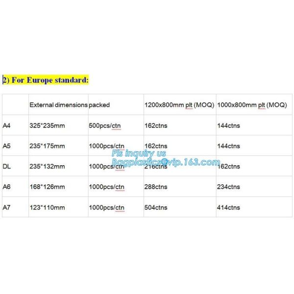 Waterproof packing list envelopes with self adhesive A3 A4 B4 B5 A7 C5 C7size, packing list enclosed envelope a5, bageas