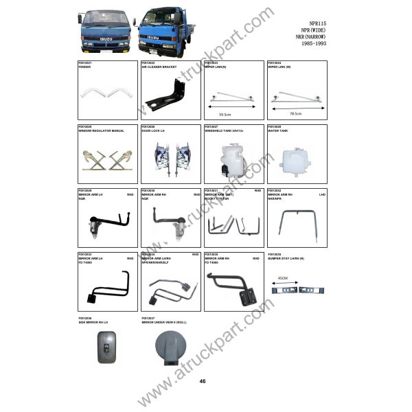 Head Lamp For ISUZU NPR 115 Truck Spare Body Parts
