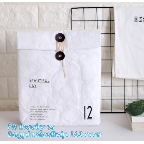 Soft Envelope Tyvek Clutch Bag, Dupont Cosmetic Makeup Bag with Handle Waterproof Creative Dupont Paper Tyvek Clutch Pur