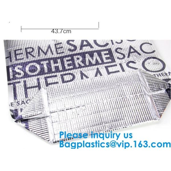 Silver Aluminium Foil Cake Pizza Carrier Insulated Thermal Lunch Picnic Bag Cooler Bag,Insulated Wine Cooler Bag/Wholesa