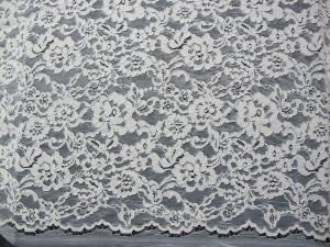 China White Bridal Corded Lace Fabric Knitted Cotton Nylon Rayon Lace For Clothing on sale